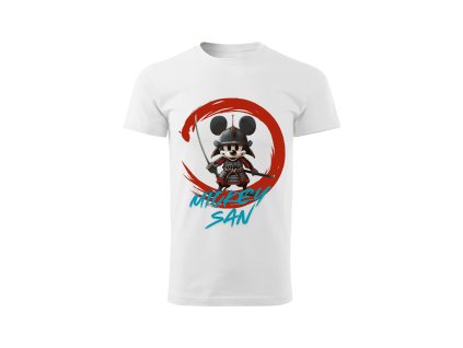 panske-bavlnene-tricko-s-potiskem-mickey-mouse-disney-mickey-jako-samuraj-disney-malfini-adler-100%-bavlna-bile
