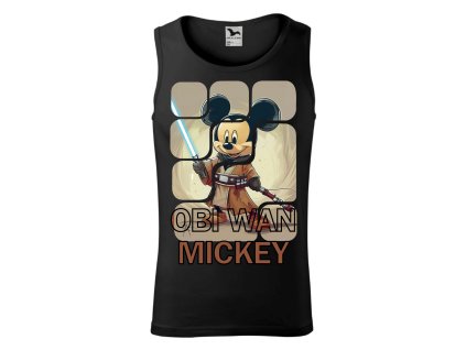 panske-bavlnene-tilko-s-potiskem-mickey-mouse-jako-jedi-obi-wan-mickey-star-wars-star-trek-hvezdne-valky-disney-malfini-adler-100%-bavlna-cerne