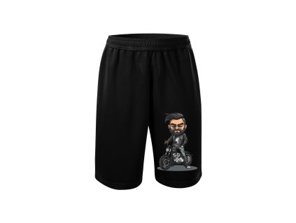 panske-lehlke-letni-kratasy-s-potiskem-motorkare-v-kozene-bunde-vhodne-na-sport-malfini-adler-100%-micro-polyester-cerne