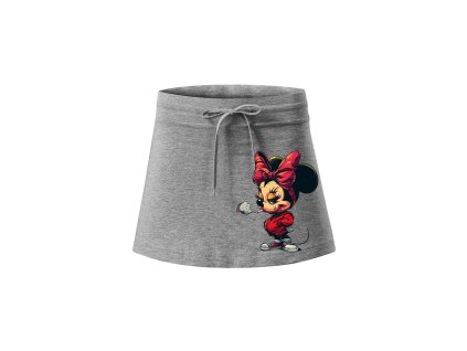 damska-kratasova-sukne-s-potiskem-minnie-mouse-s-cigaretou-drsnacka-minnie-disney-damska-sportovni-sukne-malfini-adler-95%-bavlna-5%-elastan-seda