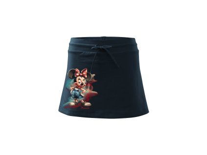 damska-kratasova-sukne-s-potiskme-minnie-mouse-disney-minnie-v-riflovych-kratasech-malfini-adler-95%-bavlna-5%-elastan-sportovni-sukne-namorni-modra