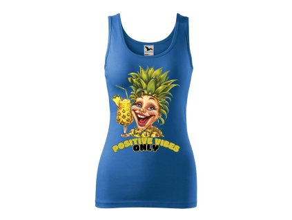damske-bavlnene-tilko-s-potiskem-ananas-positive-vibes-only-ananasova-pani-malfini-adler-100%-bavlna-modre