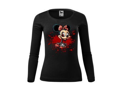damske-bavlnene-tricko-s-dloihym-rukavem-s-potiskem-minnie-mouse-mickey-mouse-disney-zombie-minnie-netradicni-potisk-s-minnie-malfini-adler-100%-bavlna-cerna