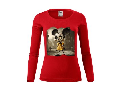 damske-bavlnene-tricko-s-dlouhym-rukavem-s-potiskem-scary-minnie-mouse-mickey-mouse-disney-netradicni-potisk-s-minnie-malfini-adler-100%-bavlna-cervene