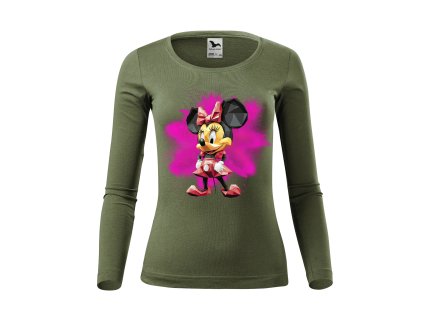 damske-bavlnene-tricko-s-dlouhym-rukavem-s-potiskem-minnie-mouse-z-geometrickych-tvaru-disney-mickey-mouse-netradicni-potisk-s-minnie-skveli-darek-na-vanoce-malfini-adler-100%-bavlna-khaki
