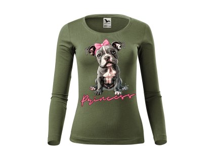 damske-bavlnene-tricko-s-dlouhym-rukavem-s-potiskem-stene-american-bully-princess-princezna-pro-milovnice-psu-darek-na-vanoce-vanocni-darek-malfini-adler-100%-bavlna-khaki