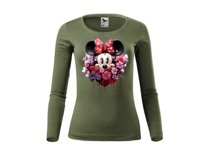 damske-bavlnene-tricko-s-dlouhym-rukavem-s-potiskem-minnie-mouse-mickey-disney-kvetinova-minnie-netradicni-originalni-potisk-s-minnie-pro-milovnice-minnie-mouse-disney-darek-na-vanoce-vanocni-darek-malfini-adler-100%-bavlna-khaki