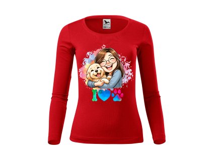 damske-bavlnene-tricko-s-dlouhym-rukavem-s-potiskem-i-love-dog-pro-milovnice-pejsku-pro-pejskarky-darek-na-vanoce-vanocni-darek-malfini-adler-100%-bavlna-cervena