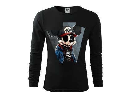 panske-bavlnene-tricko-s-dlouhym-rukavem-s-potiskem-scary-mickey-mouse-disney-netradicni-potisk-mickey-mouse-darek-na-vanoce-vanocni-darek-strasidelny-mickey-malfini-adler-100%-bavlna-cerna