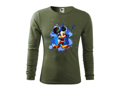 panske-bavlnene-tricko-s-dlouhym-rukavem-s-potiskem-mickey-mouse-z-gemoterickych-tvaru-netradicni-potisk-s-mickey-mousem-malfini-adler-vanocni-darek-darek-na-vanoce-100%-bavlna-khaki