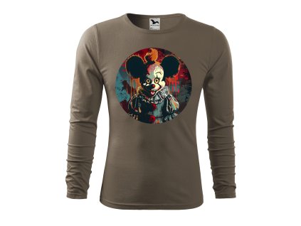 panske-bavlnene-tricko-s-dlouhym-rukavem-s-potiskem-mickey-mouse-jako-pennywise-2-hororovy-mickey-mouse-strasidelna-verze-mickey-mouse-disney-netradicni-potisk-s-mickey-mousem-vanocni-darek-darek-na-vanoce-malfini-adler-100%-bavlna-army