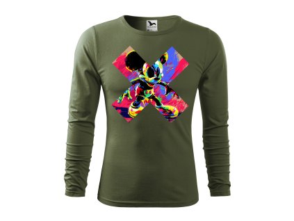 panske-bavlnene-tricko-s-dlouhym-rukavem-s-potiskem-abstraktni-mickey-mouse-disney-pro-milovniky-mickeyho-darek-na-vanoce-vanocni-darek-malfini-adler-100%-bavlna-khaki