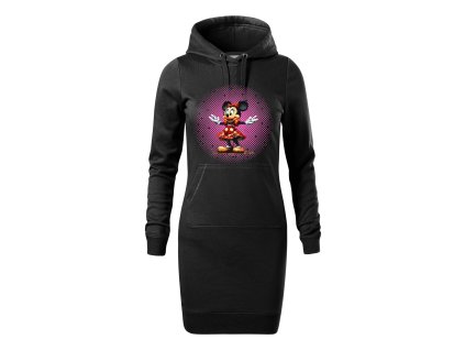 damska-bavlnena-dlouha-mikina-s-kapuci-a-klokankovou-kapsou-s-potiskem-pixelova-minnie-mouse-mickey-mouse-disney-netradicni-potisk-s-minnie-mouse-vanocni-darek-darek-na-vanoce-malfini-adler-65%-bavlna-35%-polyester-cerna