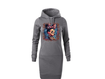 damska-dlouha-bavlnena-mikina-s-kapuci-a-klokankovou-kapsou-s-potiskem-potetovana-minnie-mouse-mickey-mouse-disney-netradicni-potisk-s-minnie-mouse-vanocni-darek-darek-na-vanoce-malfini-adler-65%-bavlna-35%-polyester-seda