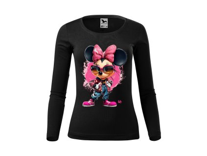 damske-bavlnene-tricko-s-dlouhym-rukavem-s-potiskem-minnie-mouse-fashion-style-netradicni-potisk-s-minnie-mickey-mouse-disney-pro-milovnice-minnie-vanocni-darek-darek-na-vanoce-malfini-adler-100%-bavlna-cerna
