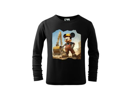 chlapecke-bavlnene-tricko-s-dlouhym-rukavem-s-potiskem-mickey-mouse-bagrista-bagr-disney-pro-male-delniky-vanocni-darek-darek-na-vanoce-malfini-adler-100%-bavlna-cerna