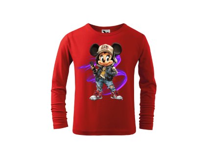 divci-bavlnene-tricko-s-dlouhym-rukavem-s-potiskem-mlada-minnie-mouse-disney-mickey-mouse-pro-male-milovnice-minnie-darek-na-vanoce-vanocni-darek-malfini-adler-100%-bavlna-cervena