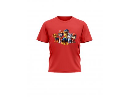 Detske-Tricko-s-kratkym-rukavem-triko-pro-kluka-klucici-tricko-triko-s-potiskem-malfini-adler-Chlapecke-Tricko-Tlapkova-Patrola-PAW-Patrol-cervene-100%-bavlna