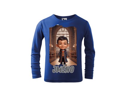chlapecke-bavlnene-personalizovane-tricko-s-dlouhym-rukavem-student-car-a-kouzel-z-bradavic-harry-potter-darek-na-vanoce-vanocni-darek-malfini-adler-100%-bavlna-modra