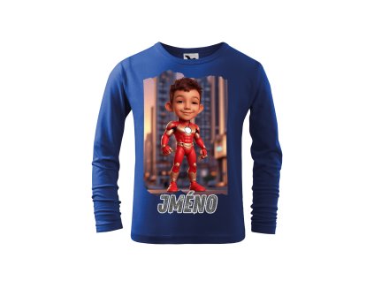 chlapecke-bavlnene-personalizovane-tricko-s-dlouhym-rukavem-iron-man-ironman-darek-na-vanoce-vanocni-darek-malfini-adler-100%-bavlna-modre
