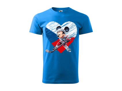 panske-bavlnene-tricko-s-kratkym-rukavem-s-hokejovym-potiskem-mickey-mouse-jako-hokejista-disney-mistrovstvi-sveta-v-hokeji-pro-hokejove-fanousky-perfektni-darek-malfini-adler-100%-bavlna-modre