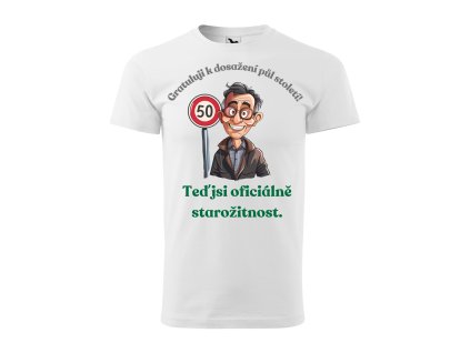panske-bavlnene-darkove-tricko-k-padesatym-narozeninam-tricko-pro-chlapa-na-padesatku-darek-pro-muze-na-padesatku-vtipny-narozeniovy-darek-k-padesatinam-malfini-adler-100%-bavlna-bila-bile