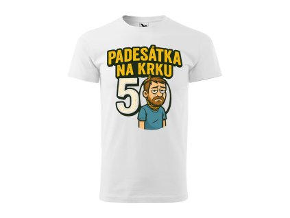 panske-bavlnene-darkove-tricko-na-padesatku-darek-pro-chlapa-k-padesatym-narozeninam-vtipne-darkove-tricko-na-padesatku-malfini-adler-100%-bavlna-bile-bila