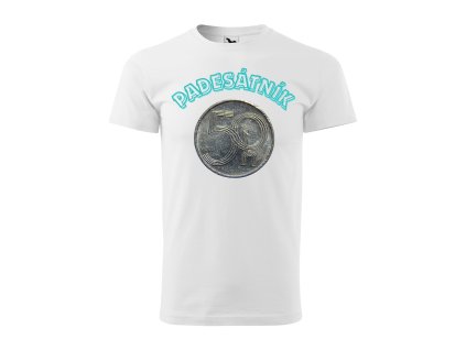 panske-bavlnene-darkove-tricko-pro-chlapa-k-padesatym-narozeninam-retro-darkove-tricko-pro-padesatnika-darek-pro-muze-na-padesatku-malfini-adler-100%-bavlna-bile-bila