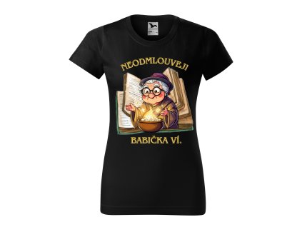 damske-bavlnene-darkove-tricko-pro-babicku-darek-pro-babicku-babicka-vi-vsechno-darek-pro-nejlepsi-babicku-na-svete-tricko-pro-babicku-malfini-adler-100%-bavlna-cerna-cerne