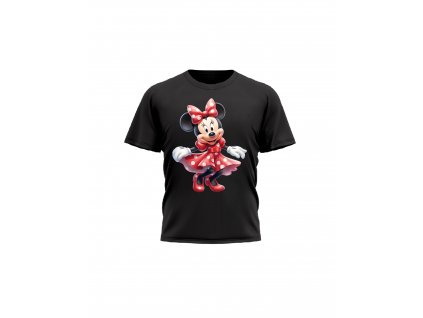 Detske-divci-tricko-s-kratkym-rukavem-triko-s-potiskem-malfini-adler-Minnie-Mouse-Mickey-Mouse-cerne-100%-bavlna-saty-Minnie