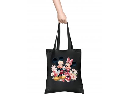 Damska-platena-taska-Mickey-Mouse-a-Minnie-Mouse-Disney-cerna-100%-bavlna-taska-s-potiskem