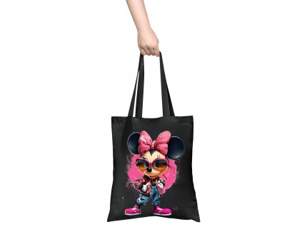 Damska-platena-taska-Fashion-Minnie-Mouse-Design-Mickiey-Mouse-Disney-cerna-100%-bavlna-taska-s-potiskem