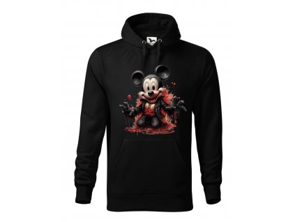 Panska-mikina-s-kapuci-Mikina-pro-pany-Mikina-pro-muze-mikina-s-potiskem-malfini-adler-Mickey-Mouse-horror-Creepy-Disney-cerna-65%-bavlna-35%-polyester