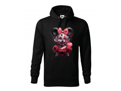 mikina-s-potiskem-malfini-adler-Damska-mikina-s-kapuci-mikina-pro-zeny-mikina-pro-damy-Bloody-Minnie-Girl-Krvava-Minnie-Mouse-65%-bavlna-20%-polyester-cerna