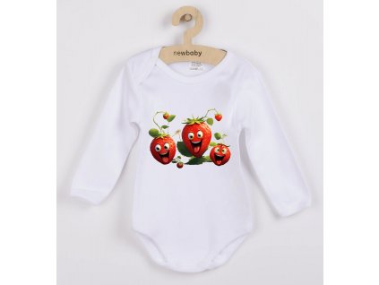Originalni-kojenecke-body-s-dlouhym-rukavem-body-pro-miminka-vesele-jahody-vesele-ovoce-100%-bavlna-bile
