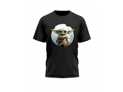 Panske-Tricko-s-kratkym-rukavem-tricko-pro-pany-tricko-pro-muze-adler-malfini-Grogu-Baby-Yoda-mandalorian-cerne-100%-bavlna-triko-s-potiskem