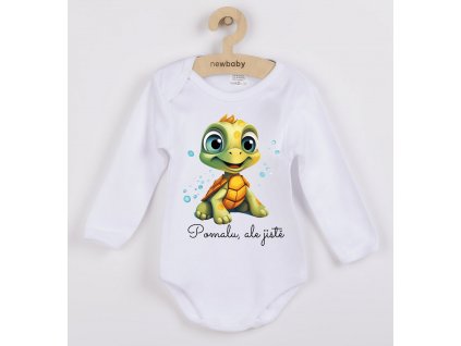 originalni-kojenecke-body-s-dlouhym-rukavem-body-pro-miminka-zelvicka-zelva-pomalu-ale-jiste-vtipne-body-100%-bavlna-bile