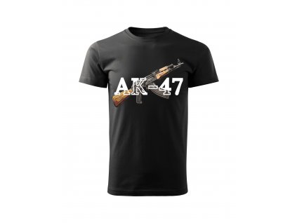 panské-tricko-s-kratkym-rukavem-tricko-pro-pany-tricko-pro-muze-malfini-adler-ak-47-samopal-zbrane-cerne-100%-bavlna