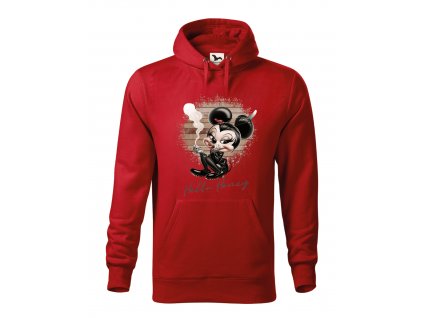 damska-mikina-s-kapuci-a-klokankovou-kapsou-mikina-s-potiskem-malfini-adler-minnie-hello-honey-lehka-deva-65%-bavlna-35%-polyester-cervena