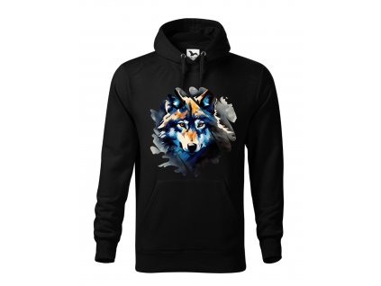 panska-mikina-s-kapuci-panska-mikina-s-potiskem-a-klokankovou-kapsou-mikina-s-potiskem-vlk-wolf-malfini-adler-perfektni-darek-mikina-pro-muze-65%-polyester-35%-bavlna-cerna