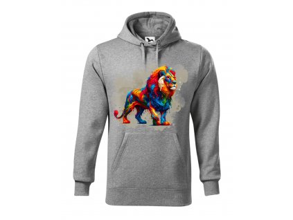 panska-mikina-s-kapuci-a-klokankovou-kapsou-uni-mikina-mikina-s-potiskem-lev-lion-sila-malfini-adler-65%-bavlna-35%-polyester-sede