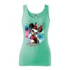 damske-bavlnene-tilko-s-potiskem-minnie-mouse-mickey-mouse-disney-minnie-jako-francouzka-ve-francouzskem-stylu-malfini-adler-100%-bavlna-matove-zelene