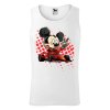 panske-bavlnene-tilko-s-potiskem-mickey-mouse-jako-jezdec-formule-1-zavodnik-formule-minnie-mouse-disney-malfini-adler-100%-bavlna-bile