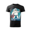 panske-bavlnene-tricko-s-vtipnym-potiskem-yetiho-na-dovolene-yeti-u-bazenu-malfini-adler-100%-bavlna-cerne