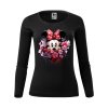 damske-bavlnene-tricko-s-dlouhym-rukavem-s-potiskem-minnie-mouse-mickey-disney-kvetinova-minnie-netradicni-originalni-potisk-s-minnie-pro-milovnice-minnie-mouse-disney-darek-na-vanoce-vanocni-darek-malfini-adler-100%-bavlna-cerna