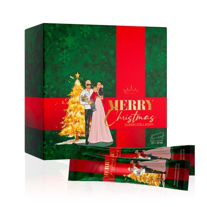 krabička merry christamas tekutý kolagén + stick
