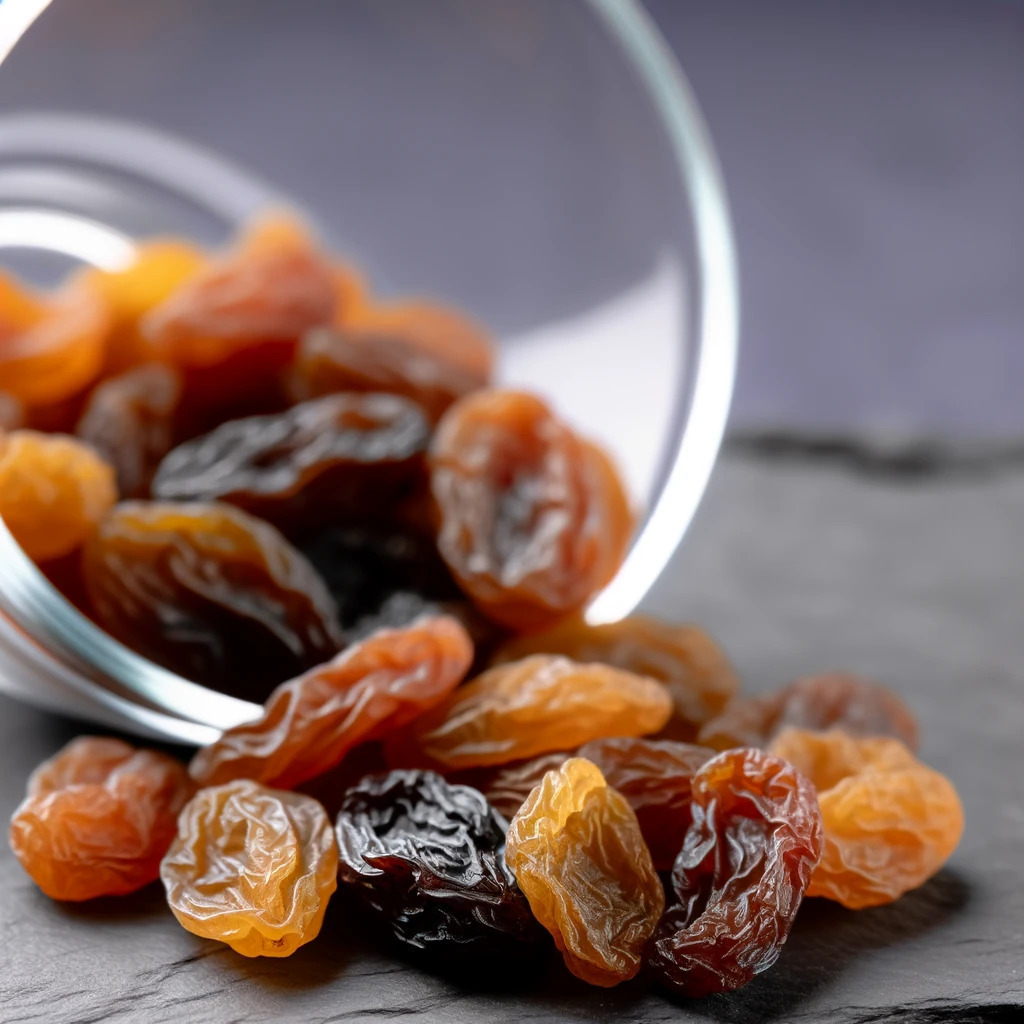 Miska plná zlatavých rozinek Sultánek.