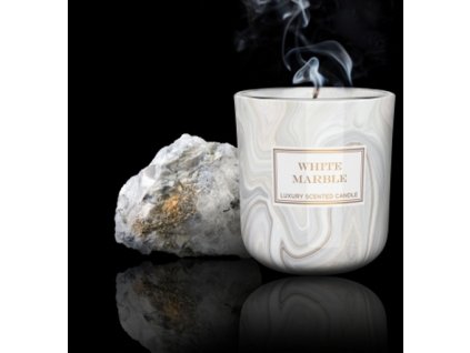Svíčka ve skle 150g - Marble White