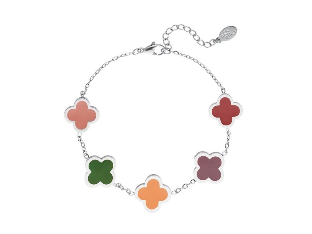 Náramek Clovers multi colors silver