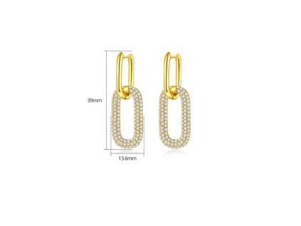 BLING SU Brass Cubic Zirconia Geometric Dainty Cluster Earringb